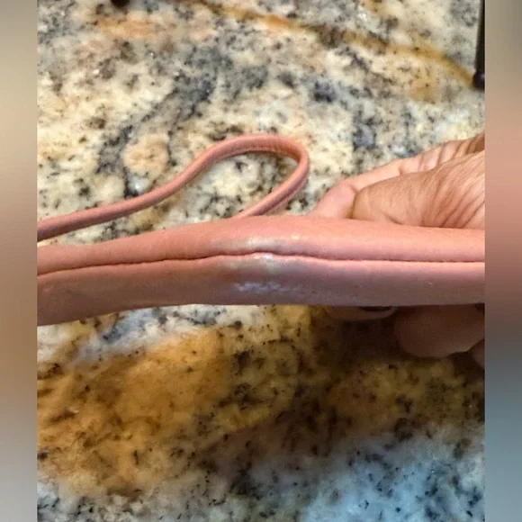 Coach Pink Leather wristlet. - Picture 5 of 11